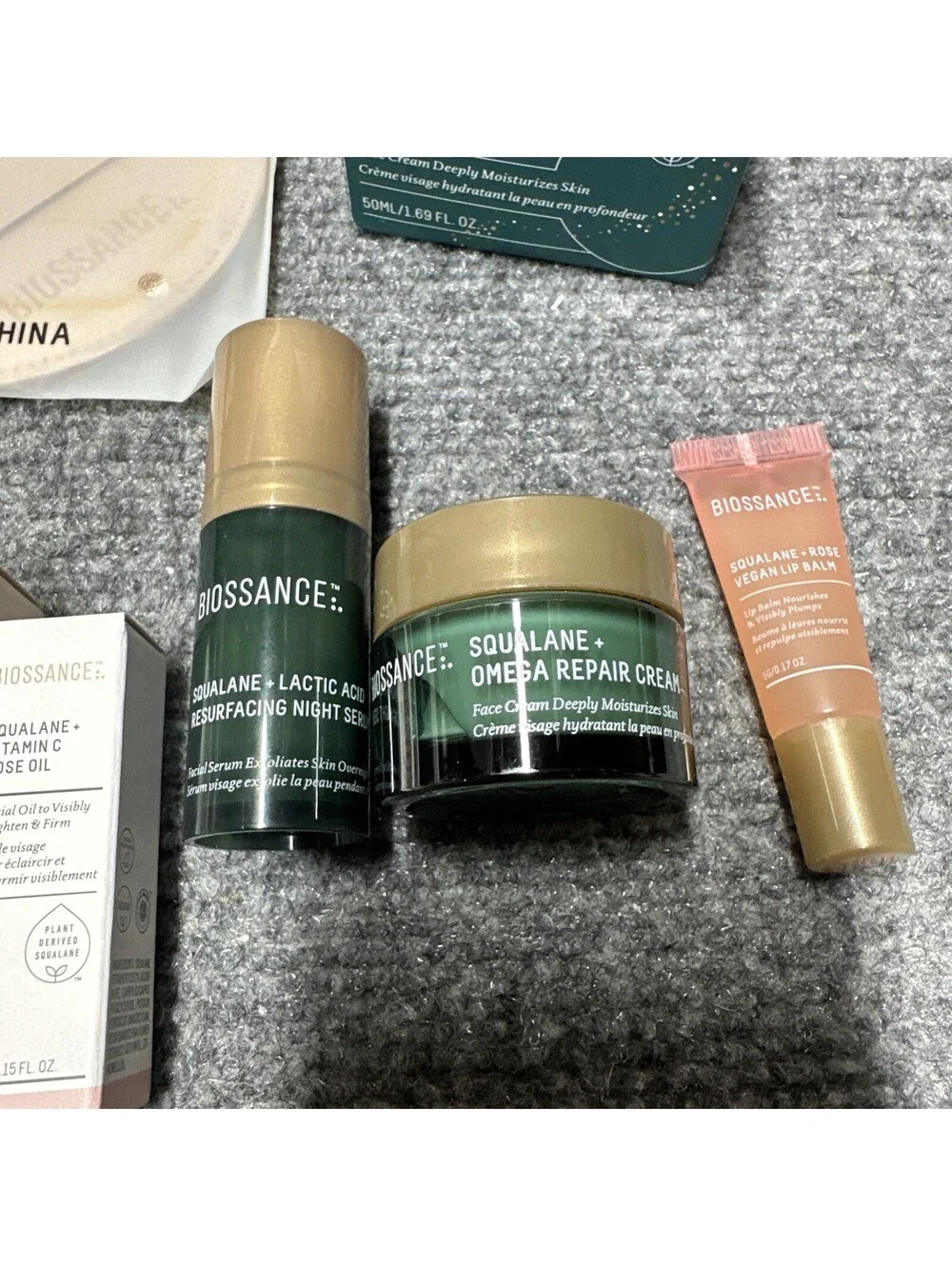 Biossance Squalane Complete Travel Size Skincare Set 8 Piece Routine & Mirror